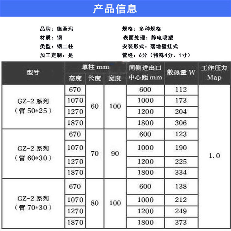 钢制二柱暖气片