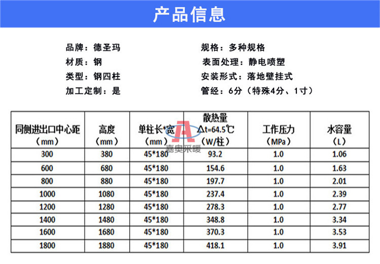 钢制四柱暖气片